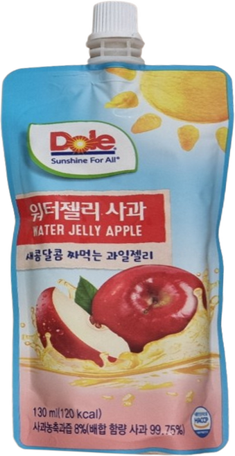 DOLE 돌 워터젤리 사과맛, 130ml, 1개