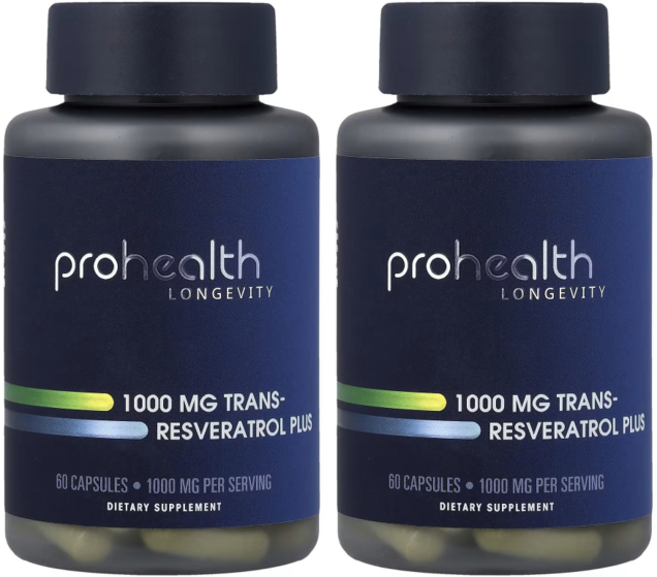 프로헬스 트랜스 레스베라트롤 플러스 1000mg 60캡슐 (캡슐당 500mg) 퀘르세틴, 60정, 2개