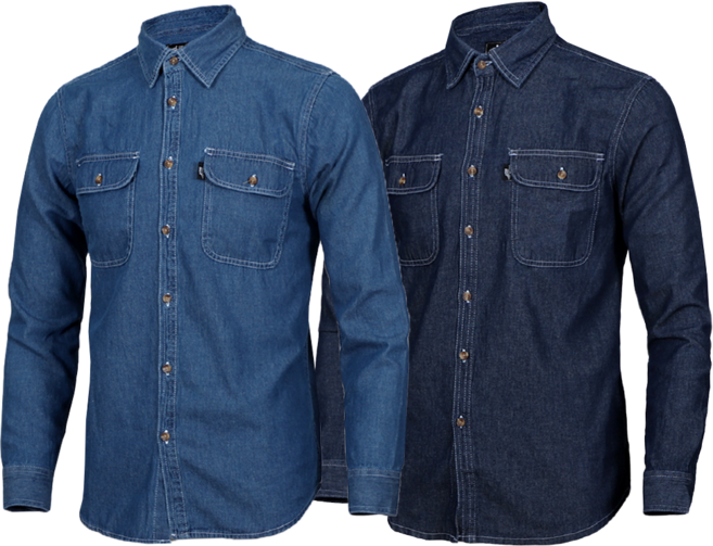 늑대와여우 [1+1] 남자청남방 데님셔츠 작업복남방 빅사이즈