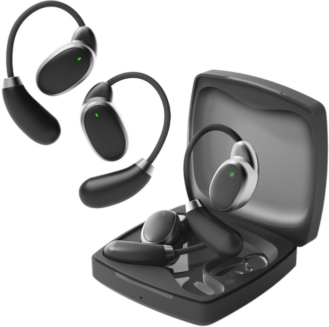 삼성 갤럭시 S26/S25/S24/S23/S22/S21/S20/S10 추천 오픈핏 OWS 오픈형 웨어러블 귀걸이형 무선 블루투스 이어폰, 블랙