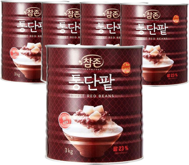 참존 통단팥 3kg 원터치캔 빙수팥, 5개