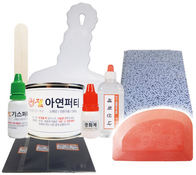이젠몰 [이젠몰] 아연퍼티 200g / 경화제 포함 도장전문가용 스페인산 자동차 보수 도장 DIY 우수한 작업성 연마성 알루미늄 아연 강판 모든 재질 사용 가능 전문가용 고무헤라 반달형 하드스틱 더벙커 /이젠 카페인트/스프레이, 1개