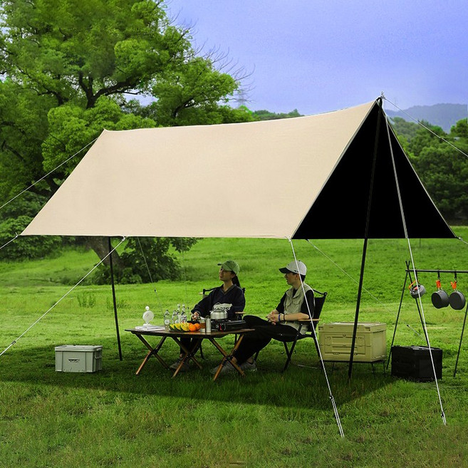 혜신 블랙코팅 대형 형 캠핑경량 사각 팔각 그늘막 텐트 4-8인용, 사각형