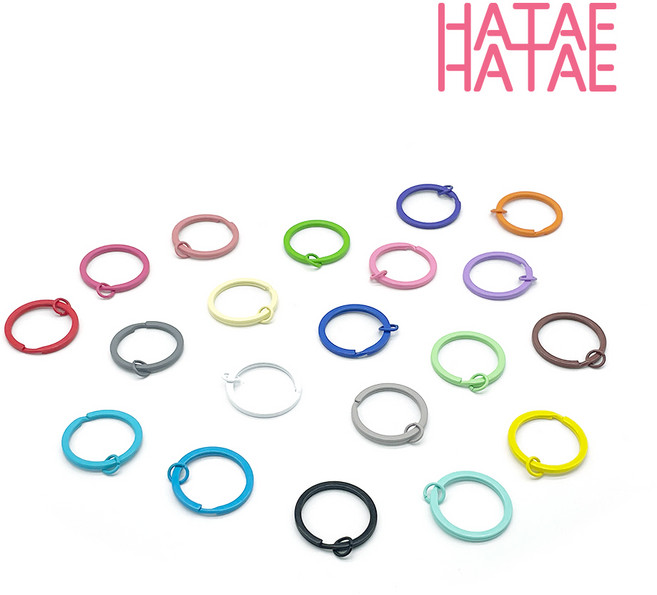 하태하태 메탈 컬러 더블오링 낱개판매 열쇠고리 키링 부자재 DIY 만들기 공예재료, 04.베이비옐로우, 1개