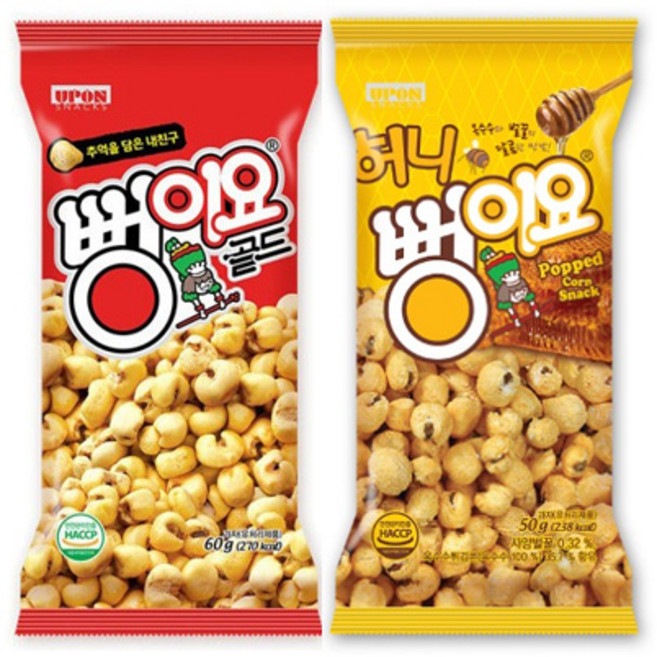 뻥이요 골드 60g x10봉 + 허니 50g x10봉 / 강냉이 과자, 10개