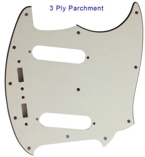Fei Man - Pickguard 기타 부품 12 나사 펜더 아메리칸 머스탱스크래치 플레이트, [18] 3 ply parchment, 1개