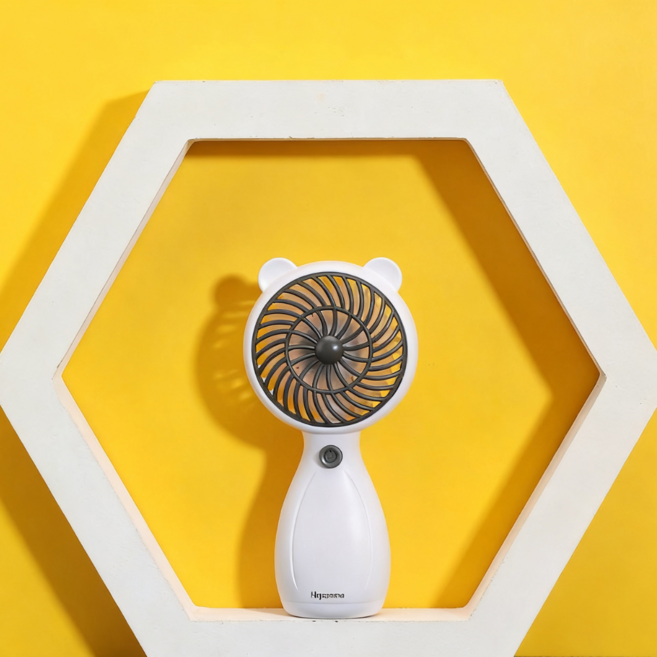 미니선풍기 날개없는 휴대용선풍기 저소음 손풍기 고양이 새끼HJFS006, 화이트-White