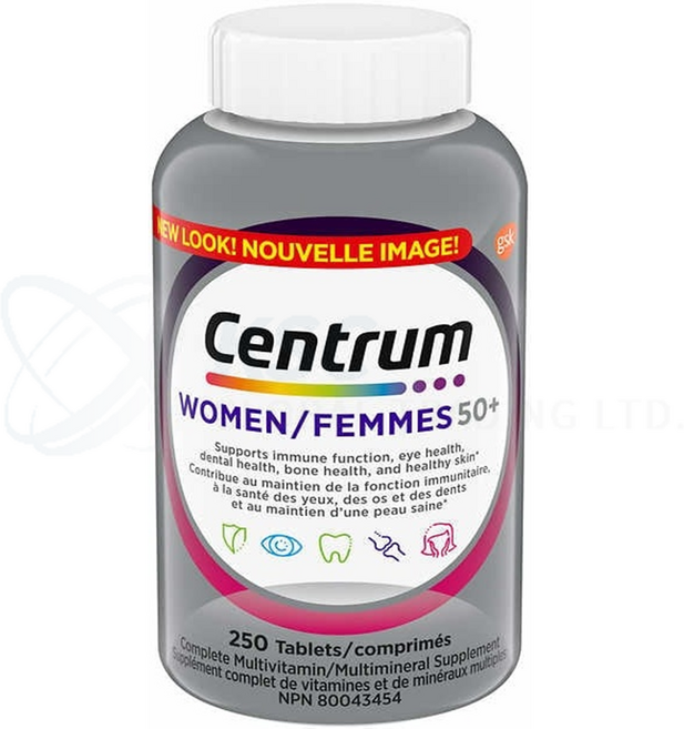 Centrum (센트룸) 50세 이상 여성 종합 비타민 미네랄 8개월분, 1개, 250정
