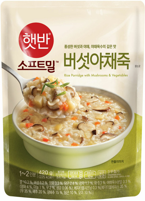 비비고 버섯야채죽, 420g, 14개