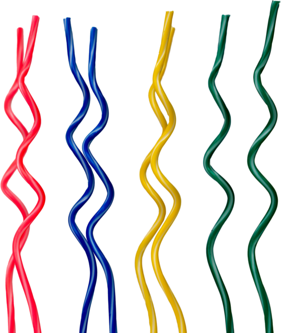 25년새해 연말파티 꼬불꼬불 알록달록 줄무늬 웨이브 초 8개 무지개, 9g