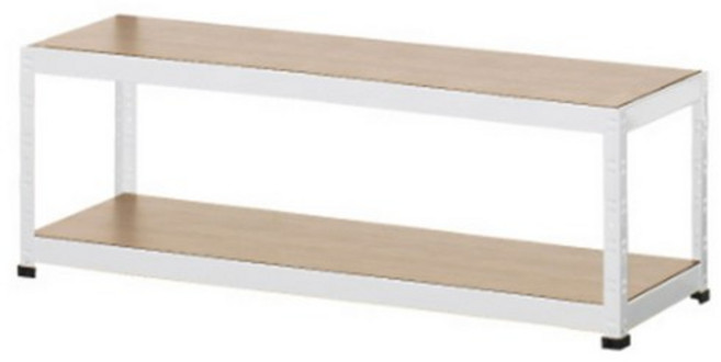 슈랙 철재 선반 2단 가로1000x 깊이400 x 높이450 mm, 화이트