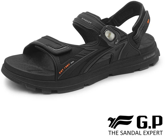 G.P 涼拖鞋 可拆式高彈力科技涼拖鞋 G-tech 厚底防水涼鞋, G6-黑橘,43