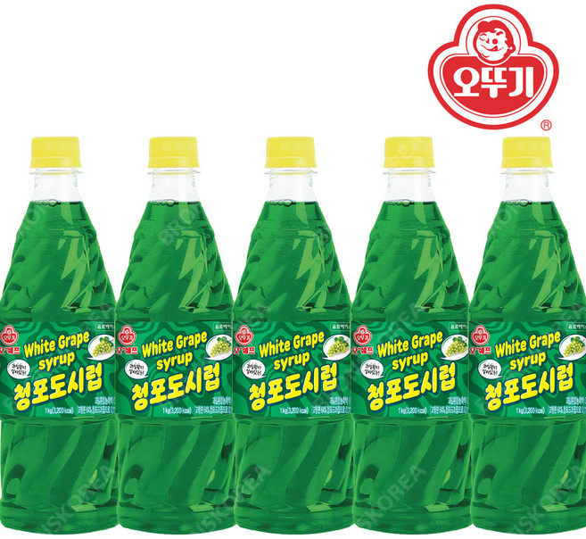 오뚜기 오쉐프 청포도시럽, 5개, 1kg