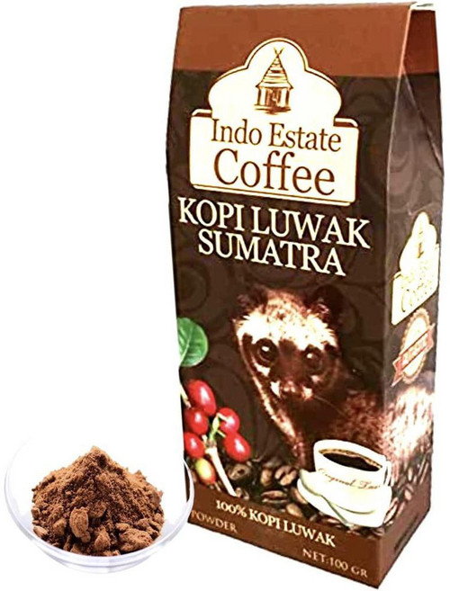 Indo Estate Coffee 일본직구 (파우더 곱게 간/100g) 수마트라 카피락 고급 커피빈 KOPI LUWAK 코피 루악 인도 에스테이트 커피, 사이즈