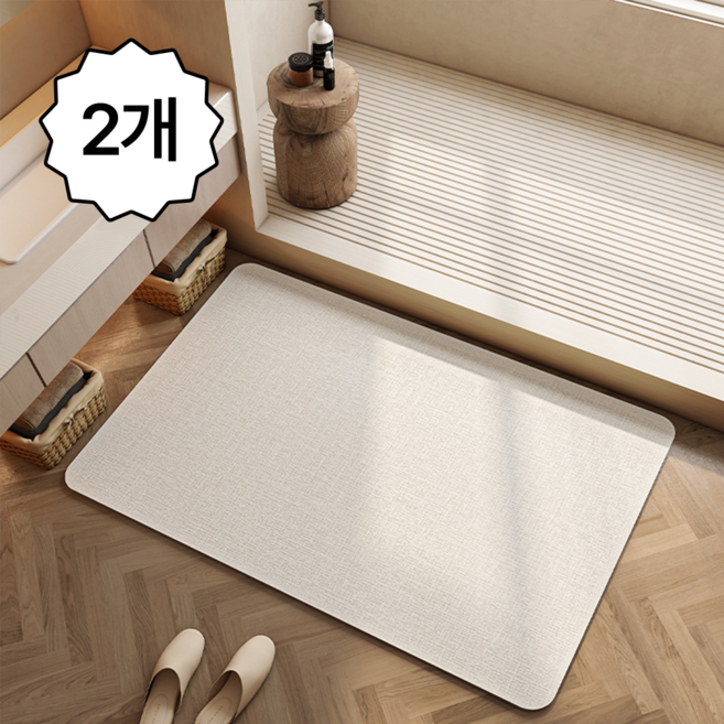 1+1 르코이 물기순삭 발매트 규조토 욕실매트 폭신폭신 세탁가능 논슬립 no.2, 2개, 2번타입