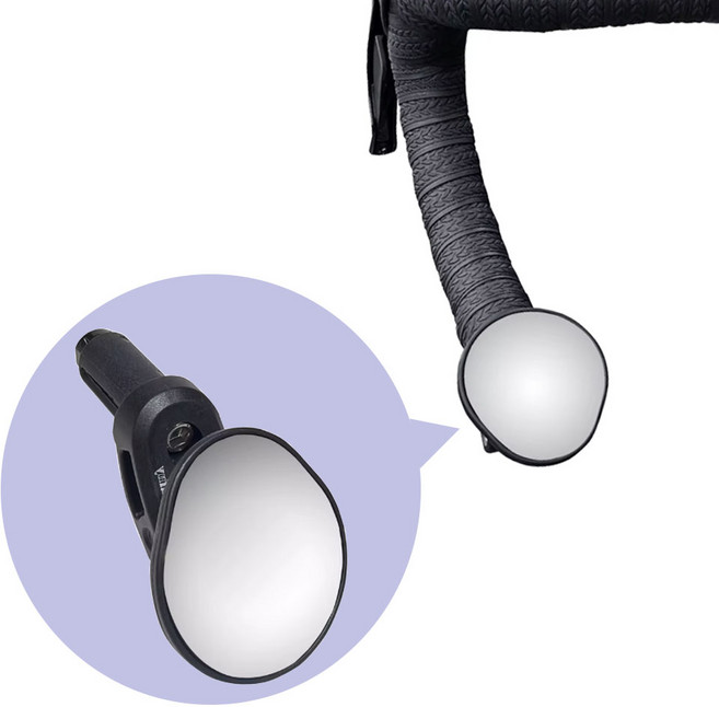 하프니 자전거 바엔드 백미러 후사경/로드바이크 드롭바 거울 자전거 사이드미러, 검정, 1개