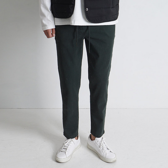 겨울용 편한 스판 9부 따뜻한 밴딩 기모팬츠 세미와이드 테이퍼드 일자 빅사이즈