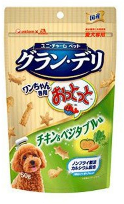 유니참그란 델리 완짱 전용 오토토 치킨 & 채식 맛 50g 강아지 간식, 1개