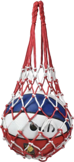 플랜와우 농구공 축구공 가방 볼 그물 망, 레드화이트, 1개