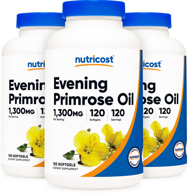 뉴트리코스트 달맞이꽃 종자유 1300mg 120소프트젤, 120정, 3개
