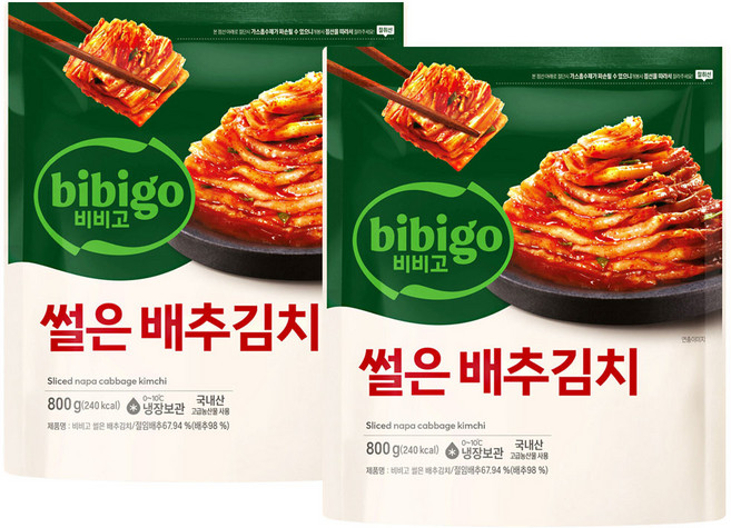 CJ 비비고 썰은배추김치 800g 2개