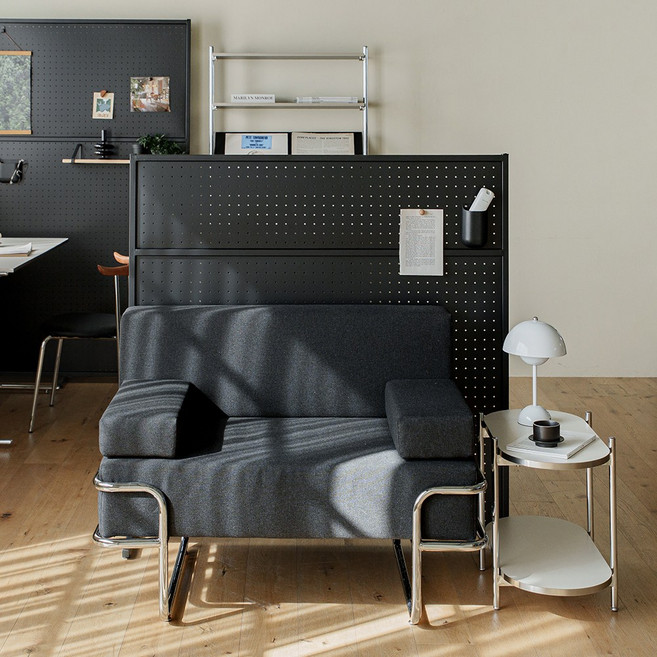 레트로하우스 틴우드 타공판 철제파티션 1200 (하프), 블랙