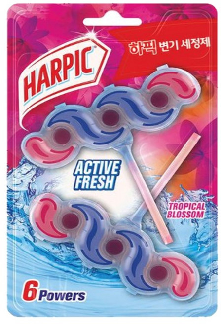 변기세정제 이지오프뱅 하픽 액티브 프레쉬 트로피칼 블로썸 듀오 35g 2개입 1개, 70g