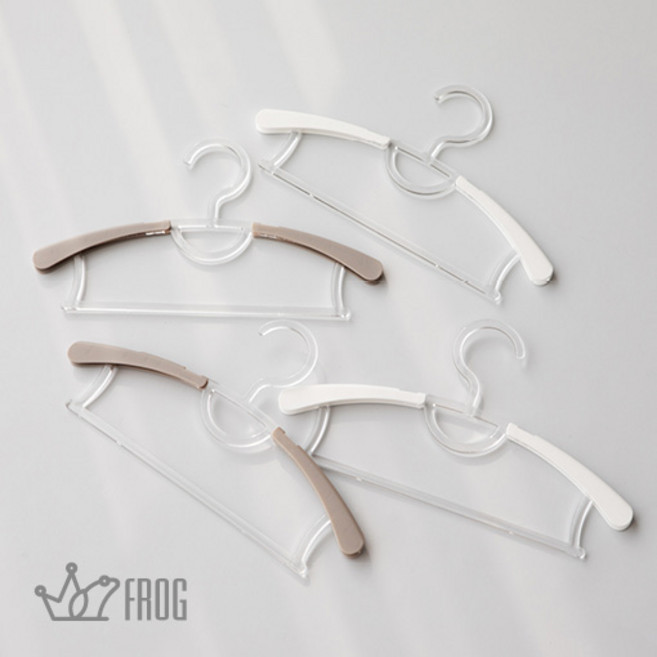 프로그 늘어나는 유아 아동옷걸이 1세트(8개입), 1세트, 화이트