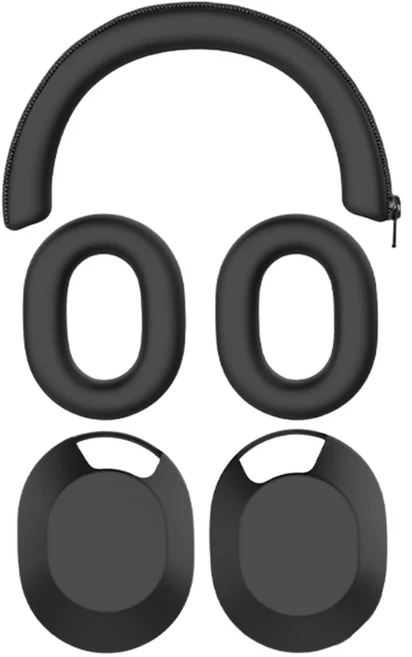 헤드폰 케이스 보호 실리콘 귀마개 쉘 커버 소니 WH-1000XM5 용 빔 슬리브, 01 검정색