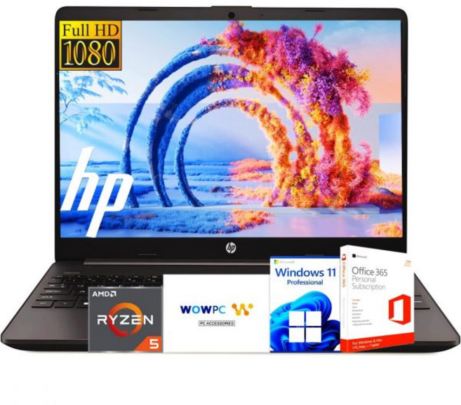 HP 비즈니스 노트북 Microsoft 오피스 365 포함 AMD 라이젠 5 5500U 프로세서 i7-1165G7보다 우수 15.6인치 FHD 디스플레이 32GB 램 1TB S, 16GB RAM | 1TB SSD