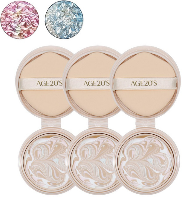 에이지투웨니스 최신상 에센스 커버 팩트 아우라 리필 3, 3개, 아우라 23호 리필