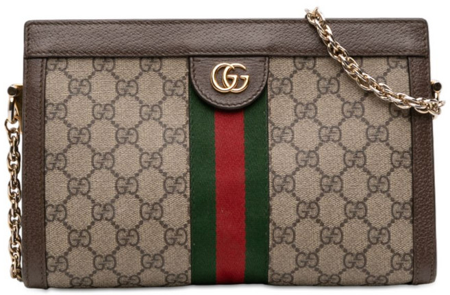 구찌 중고 2016-2025 스몰 GG 수프림 웹 오피디아 체인 크로스 백