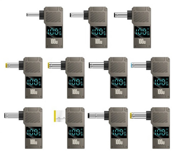 USB-C TO DC 100W 충전 젠더(P팁) 충전속도 디스플레이, 1개, P-10(4.0x1.7턱)LG블렛팁