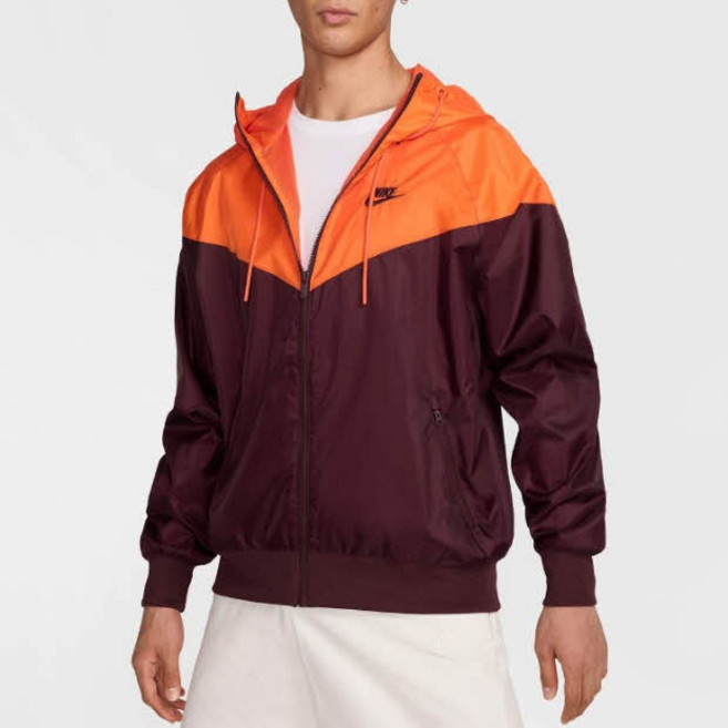 나이키 남녀공용 윈드러너 후드 재킷 바람막이 버건디 오렌지