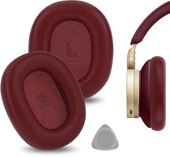 Geekria 양가죽 교체용 이어 패드 뱅앤올룹슨 Beoplay H95 (1266100) 헤드폰 이어 쿠션과 호환 수리 부품 쿠션 리필, 빨간색