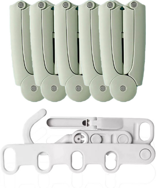 해외여행준비물 접이식 옷걸이 5개 + 미니 행거 1개 세트 | 짐정리 휴대용 경량 캐리어필수 출장 캠핑 여행정리템 필수아이템 여행파우치 대체 가능 여행꿀템 여행소지품 정리