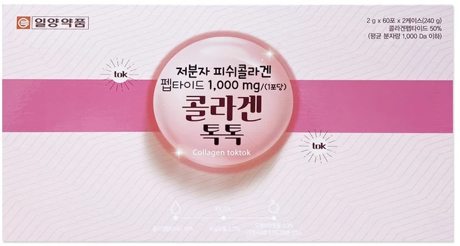 콜라겐톡톡 60포 먹는 저분자 피쉬콜라겐펩타이드 1000mg, 2개, 120g - 쿠팡