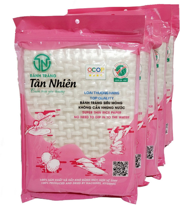 베트남 월남쌈 물 없이 싸먹는 라이스페이퍼 BANH TRANG 반쎄오 전용, 120g, 5개