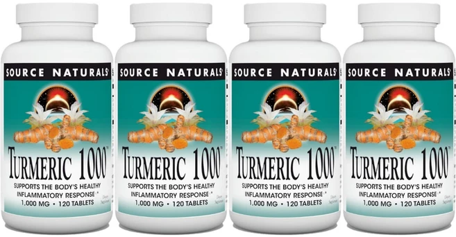 Source Naturals 소스내추럴스 터메릭 심황 강황 1000mg 테블릿, 120정, 4개, 120정 - 쿠팡
