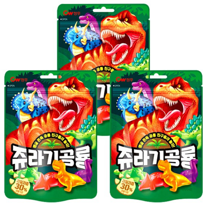 청우식품 쥬라기 공룡 젤리, 80g, 3개