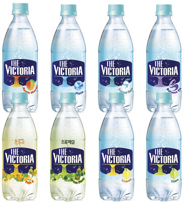 빅토리아 탄산수 종류별 8페트 B세트 (플래인 레몬 라임 내사랑유자C 애플망고 초록매실 썸머스노우 밸런스핏), 2박스, 500ml