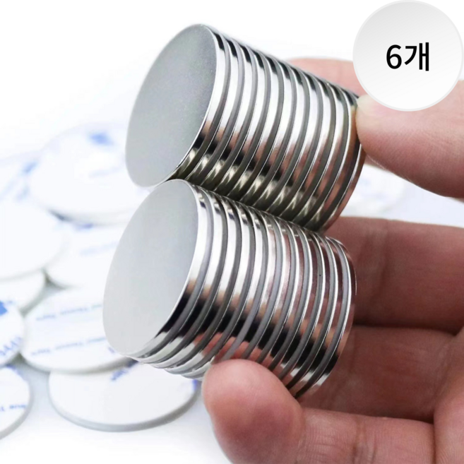 쇼픽스 초강력 네오디움 원형 자석 30mm x 3mm, 6개