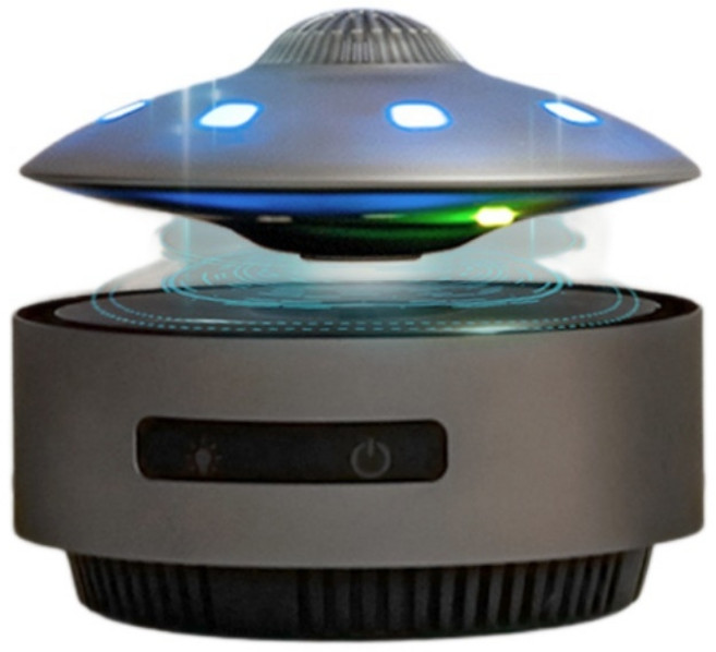 자기부상 리프팅 우주선 UFO 인테리어 블루투스 스피커, 그레이
