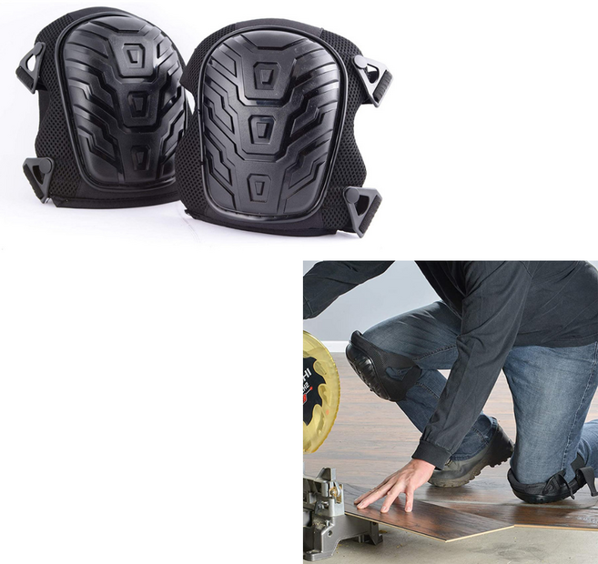 무릎 보호대 타일 현장 시공 바닥 건설 미장 배달 작업용 산업용 쿠션, 검정색, 1개