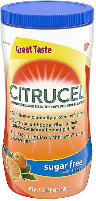 Citrucel 무설탕 오렌지 맛 메틸셀룰로오스 섬유 테라피 파우더 레귤리티용 479.1g(16.9온스) (3팩)