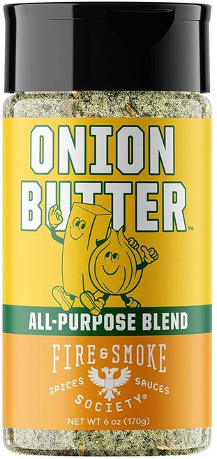 Fire & Smoke Society Taco Secret 타코 시즈닝 믹스 | XL 병 | 파히타 시즈닝 믹스 카르니타스 고기 멕시코 향신료 블렌드 | MSG 프리 글, 6 Ounce (Pack of 1), 양파 버터