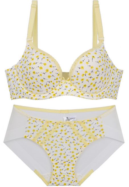 판도라by비비안 플라워 패턴 몰드 브라팬티 C.D컵 7043