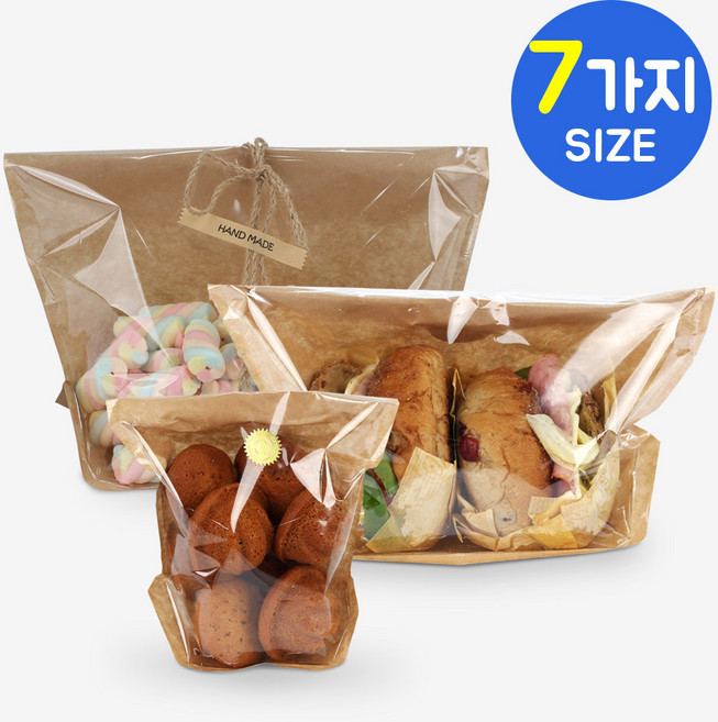 나우스팩 크라프트 스탠드 창봉투 (100매) - 7가지 사이즈, 크라프트 스탠드 창봉투 6호 100장, 1개