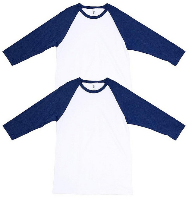 American Apparel 유니 CVC 래글런 티셔츠 스타일 G2003CVC 2팩 헤더 차콜/블랙 (2팩) 151953 5933488274