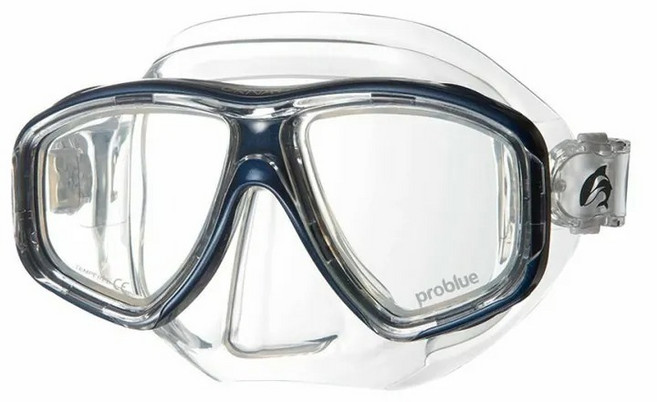 problue Ornata MS-252 透明矽膠雙面鏡 潛水面鏡, MS-252 金屬藍